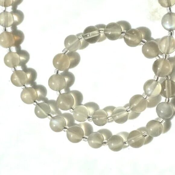 Dark Moonstone Short Necklace, Genuine Natural Gemstone June Birthstone - Picture 6 of 15